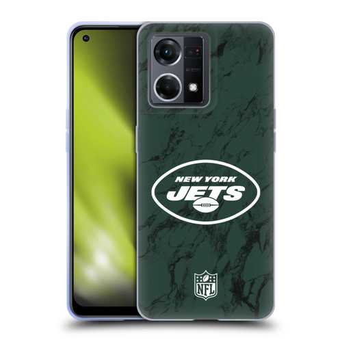 NFL New York Jets Graphics Coloured Marble Soft Gel Case for OPPO Reno8 4G