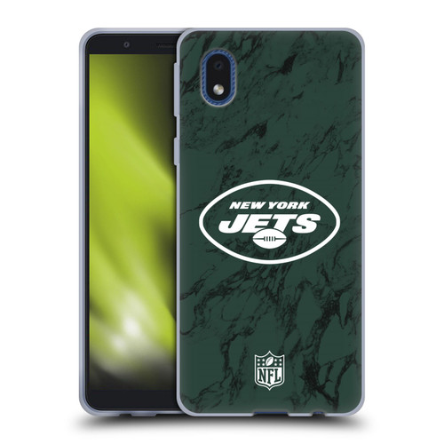 NFL New York Jets Graphics Coloured Marble Soft Gel Case for Samsung Galaxy A01 Core (2020)