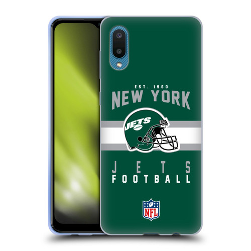 NFL New York Jets Graphics Helmet Typography Soft Gel Case for Samsung Galaxy A02/M02 (2021)