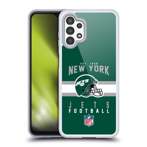 NFL New York Jets Graphics Helmet Typography Soft Gel Case for Samsung Galaxy A13 (2022)