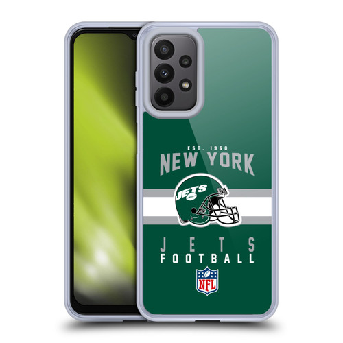 NFL New York Jets Graphics Helmet Typography Soft Gel Case for Samsung Galaxy A23 / 5G (2022)