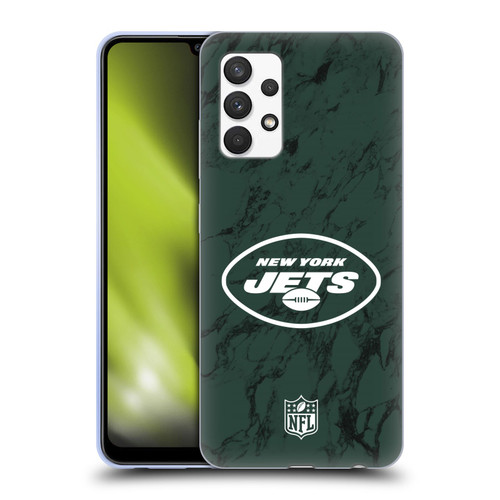 NFL New York Jets Graphics Coloured Marble Soft Gel Case for Samsung Galaxy A32 (2021)