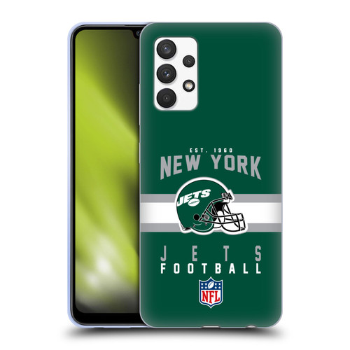 NFL New York Jets Graphics Helmet Typography Soft Gel Case for Samsung Galaxy A32 (2021)