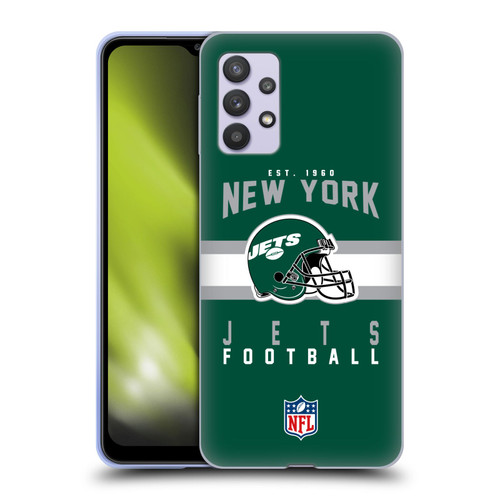 NFL New York Jets Graphics Helmet Typography Soft Gel Case for Samsung Galaxy A32 5G / M32 5G (2021)