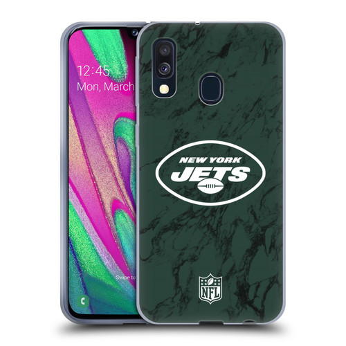 NFL New York Jets Graphics Coloured Marble Soft Gel Case for Samsung Galaxy A40 (2019)