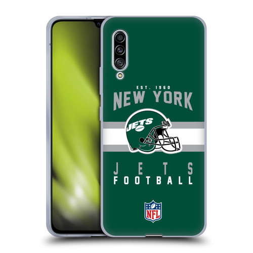 NFL New York Jets Graphics Helmet Typography Soft Gel Case for Samsung Galaxy A90 5G (2019)