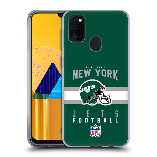 NFL New York Jets Graphics Helmet Typography Soft Gel Case for Samsung Galaxy M30s (2019)/M21 (2020)