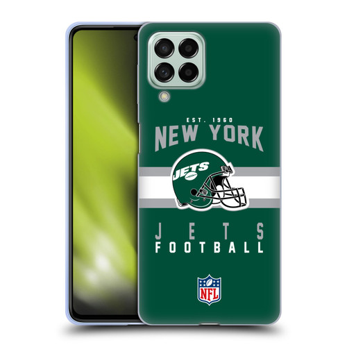 NFL New York Jets Graphics Helmet Typography Soft Gel Case for Samsung Galaxy M53 (2022)
