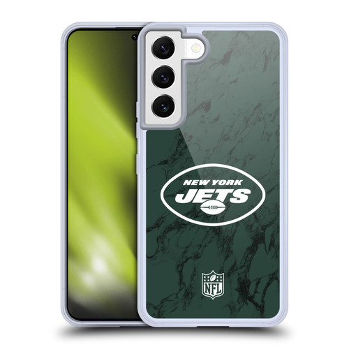 NFL New York Jets Graphics Coloured Marble Soft Gel Case for Samsung Galaxy S22 5G