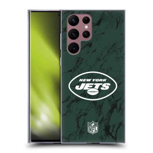 NFL New York Jets Graphics Coloured Marble Soft Gel Case for Samsung Galaxy S22 Ultra 5G