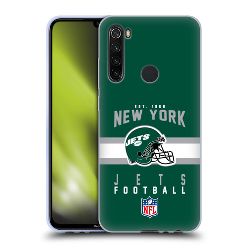 NFL New York Jets Graphics Helmet Typography Soft Gel Case for Xiaomi Redmi Note 8T