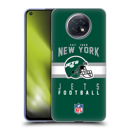 NFL New York Jets Graphics Helmet Typography Soft Gel Case for Xiaomi Redmi Note 9T 5G
