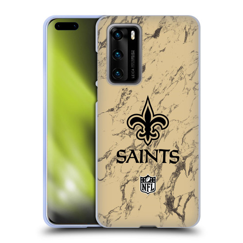 NFL New Orleans Saints Graphics Coloured Marble Soft Gel Case for Huawei P40 5G