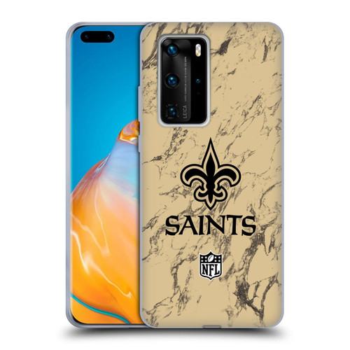 NFL New Orleans Saints Graphics Coloured Marble Soft Gel Case for Huawei P40 Pro / P40 Pro Plus 5G