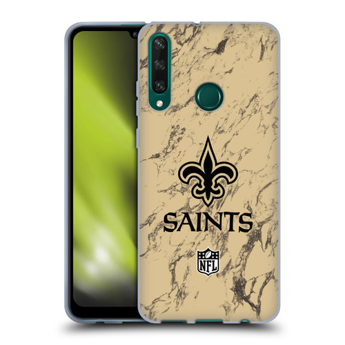 NFL New Orleans Saints Graphics Coloured Marble Soft Gel Case for Huawei Y6p