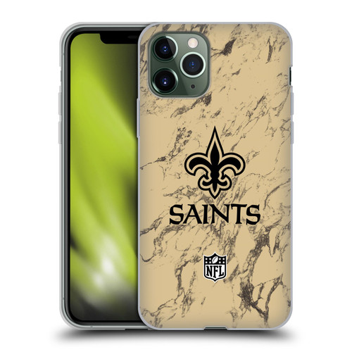 NFL New Orleans Saints Graphics Coloured Marble Soft Gel Case for Apple iPhone 11 Pro