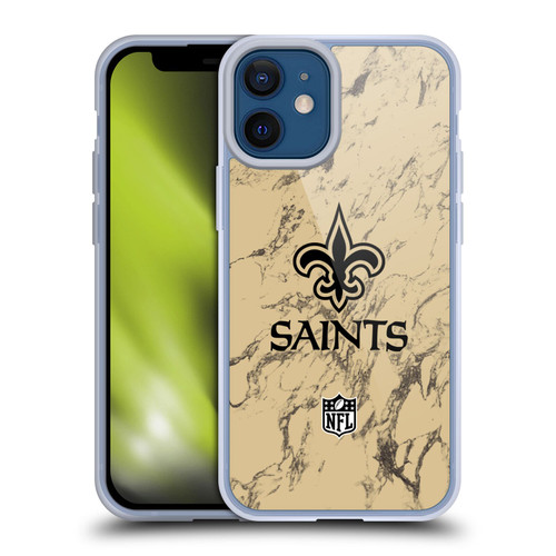 NFL New Orleans Saints Graphics Coloured Marble Soft Gel Case for Apple iPhone 12 Mini