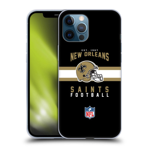 NFL New Orleans Saints Graphics Helmet Typography Soft Gel Case for Apple iPhone 12 Pro Max