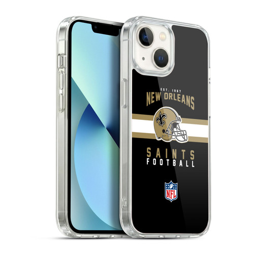 NFL New Orleans Saints Graphics Helmet Typography Soft Gel Case for Apple iPhone 13