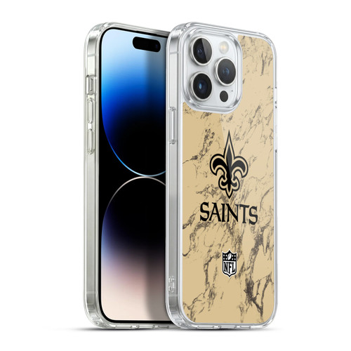 NFL New Orleans Saints Graphics Coloured Marble Soft Gel Case for Apple iPhone 13 Pro Max & MagSafe