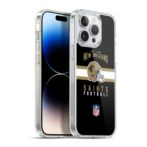 NFL New Orleans Saints Graphics Helmet Typography Soft Gel Case for Apple iPhone 13 Pro Max & MagSafe