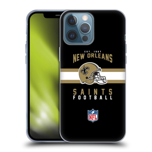 NFL New Orleans Saints Graphics Helmet Typography Soft Gel Case for Apple iPhone 13 Pro Max
