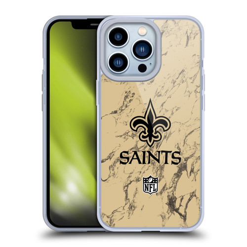 NFL New Orleans Saints Graphics Coloured Marble Soft Gel Case for Apple iPhone 13 Pro