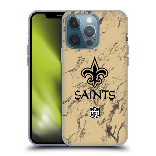 NFL New Orleans Saints Graphics Coloured Marble Soft Gel Case for Apple iPhone 13 Pro