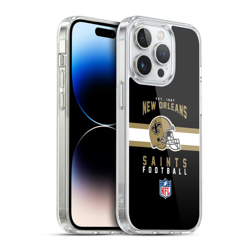 NFL New Orleans Saints Graphics Helmet Typography Soft Gel Case for Apple iPhone 13 Pro & MagSafe