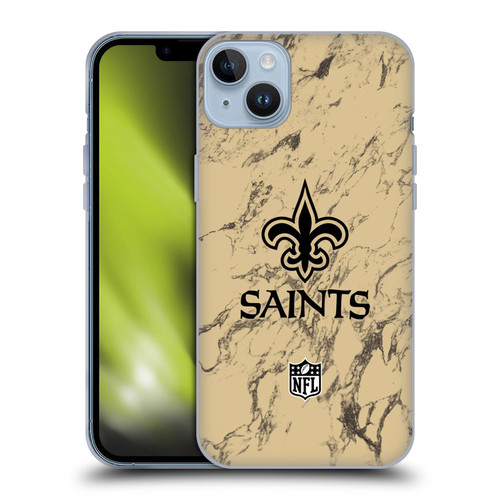 NFL New Orleans Saints Graphics Coloured Marble Soft Gel Case for Apple iPhone 14 Plus