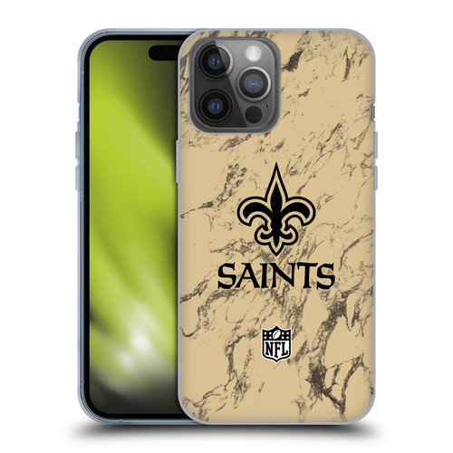 NFL New Orleans Saints Graphics Coloured Marble Soft Gel Case for Apple iPhone 14 Pro Max