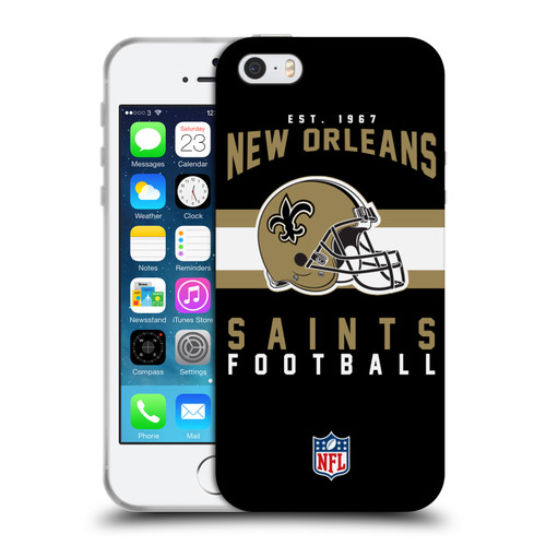 NFL New Orleans Saints Graphics Helmet Typography Soft Gel Case for Apple iPhone 5 / 5s / iPhone SE 2016
