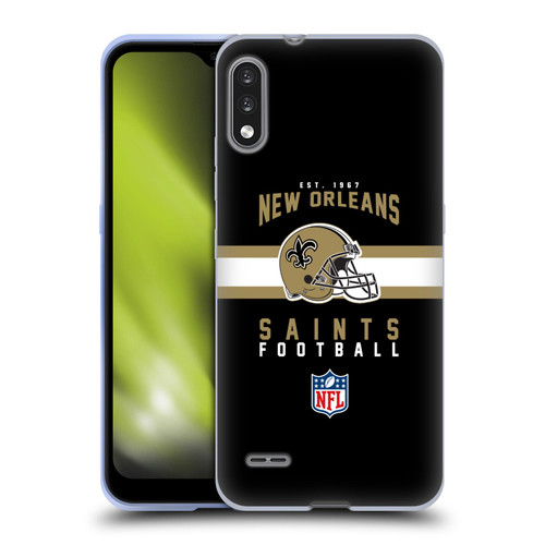 NFL New Orleans Saints Graphics Helmet Typography Soft Gel Case for LG K22