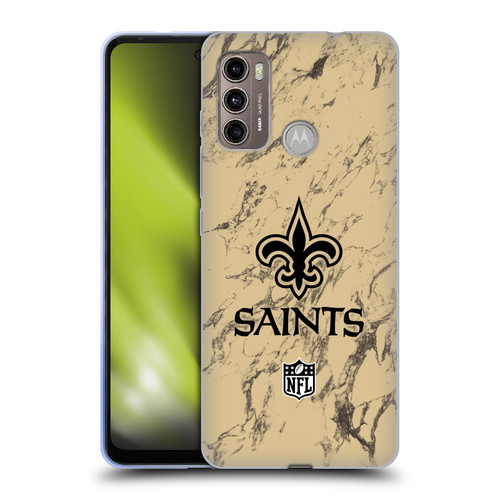 NFL New Orleans Saints Graphics Coloured Marble Soft Gel Case for Motorola Moto G60 / Moto G40 Fusion