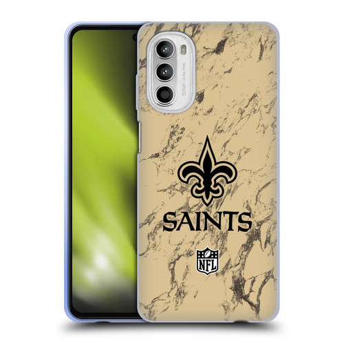 NFL New Orleans Saints Graphics Coloured Marble Soft Gel Case for Motorola Moto G52
