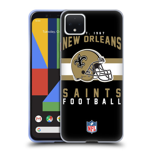 NFL New Orleans Saints Graphics Helmet Typography Soft Gel Case for Google Pixel 4 XL