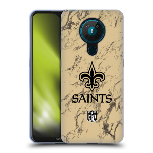 NFL New Orleans Saints Graphics Coloured Marble Soft Gel Case for Nokia 5.3