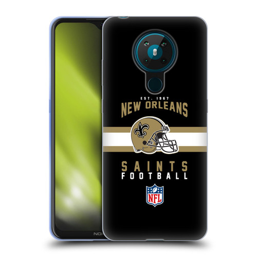 NFL New Orleans Saints Graphics Helmet Typography Soft Gel Case for Nokia 5.3