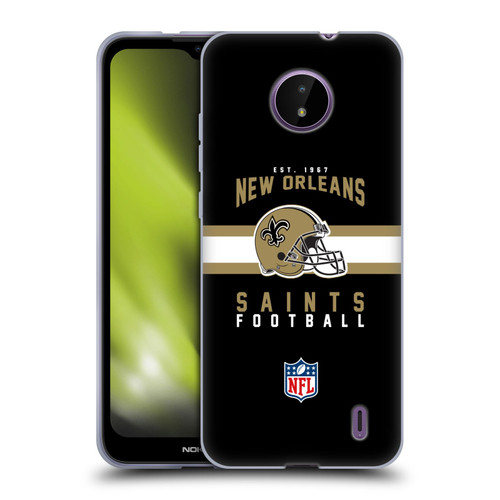 NFL New Orleans Saints Graphics Helmet Typography Soft Gel Case for Nokia C10 / C20