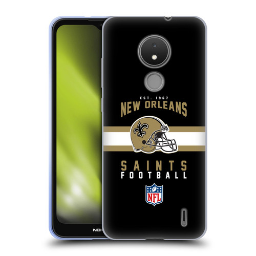 NFL New Orleans Saints Graphics Helmet Typography Soft Gel Case for Nokia C21