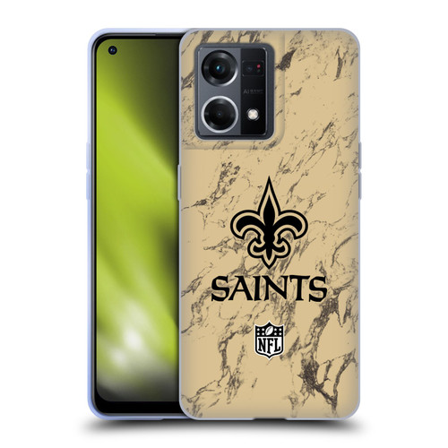 NFL New Orleans Saints Graphics Coloured Marble Soft Gel Case for OPPO Reno8 4G