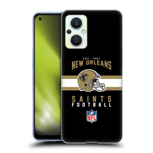 NFL New Orleans Saints Graphics Helmet Typography Soft Gel Case for OPPO Reno8 Lite