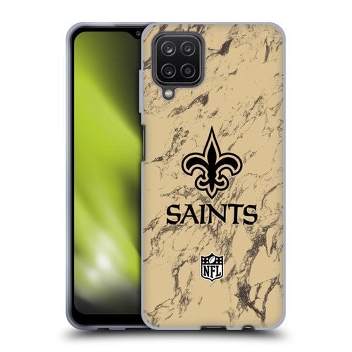 NFL New Orleans Saints Graphics Coloured Marble Soft Gel Case for Samsung Galaxy A12 (2020)