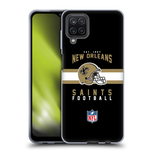 NFL New Orleans Saints Graphics Helmet Typography Soft Gel Case for Samsung Galaxy A12 (2020)