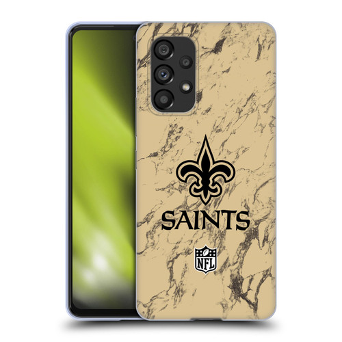 NFL New Orleans Saints Graphics Coloured Marble Soft Gel Case for Samsung Galaxy A53 5G (2022)