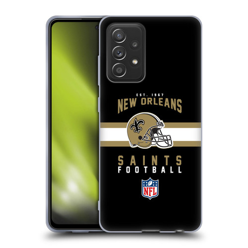 NFL New Orleans Saints Graphics Helmet Typography Soft Gel Case for Samsung Galaxy A52 / A52s / 5G (2021)