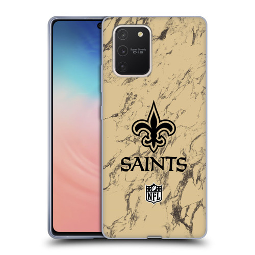 NFL New Orleans Saints Graphics Coloured Marble Soft Gel Case for Samsung Galaxy S10 Lite