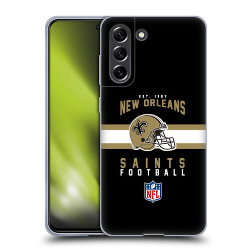 NFL New Orleans Saints Graphics Helmet Typography Soft Gel Case for Samsung Galaxy S21 FE 5G