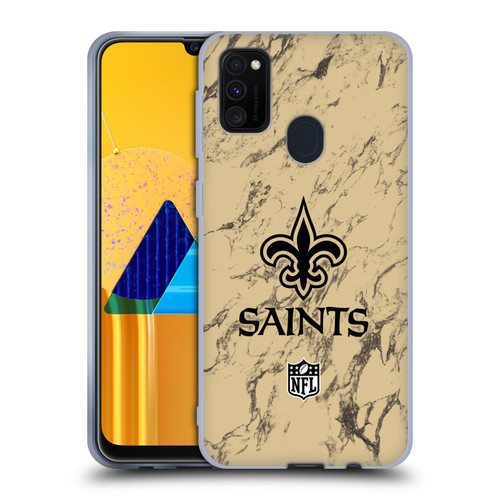 NFL New Orleans Saints Graphics Coloured Marble Soft Gel Case for Samsung Galaxy M30s (2019)/M21 (2020)