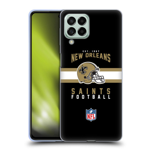 NFL New Orleans Saints Graphics Helmet Typography Soft Gel Case for Samsung Galaxy M53 (2022)